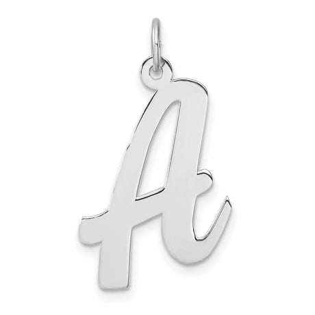 Sterling Silver Script Letter A Pendant Charm, Cursive Initial, Minimalist Style for Women or Unisex