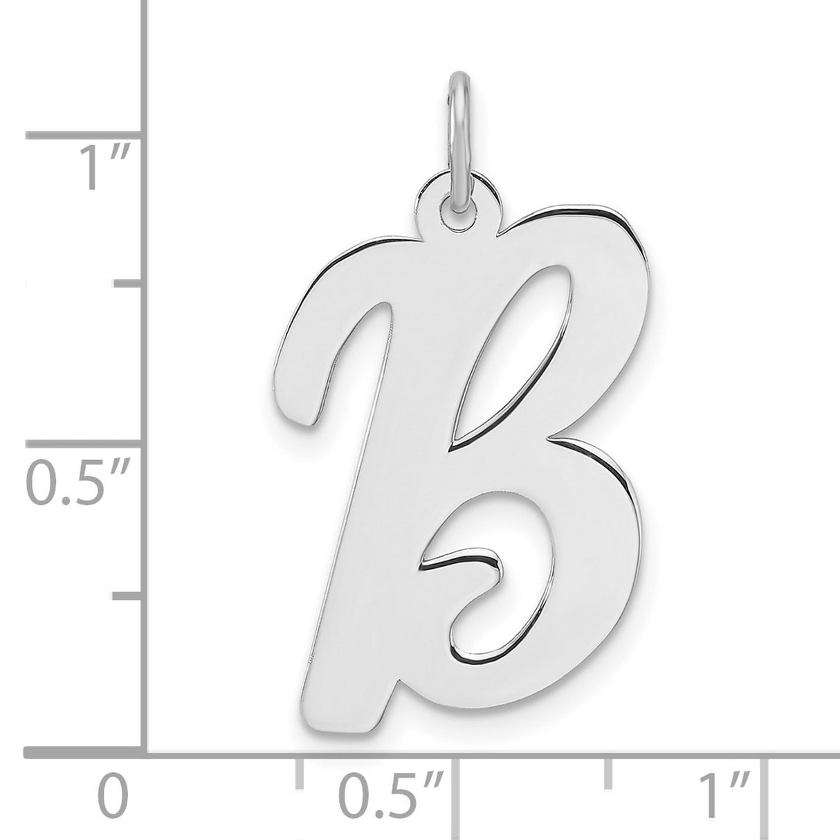 Sterling Silver Initial B Pendant, Script Letter Charm, Dainty Monogram Jewelry for Women
