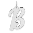 Sterling Silver Initial B Pendant, Script Letter Charm, Dainty Monogram Jewelry for Women