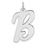 Sterling Silver Initial B Pendant, Script Letter Charm, Dainty Monogram Jewelry for Women