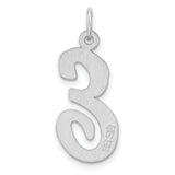 Sterling Silver Script E Pendant, Polished Initial Charm, Minimal Letter Design