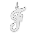 Sterling Silver Script Letter F Pendant Charm, Cursive Initial Design