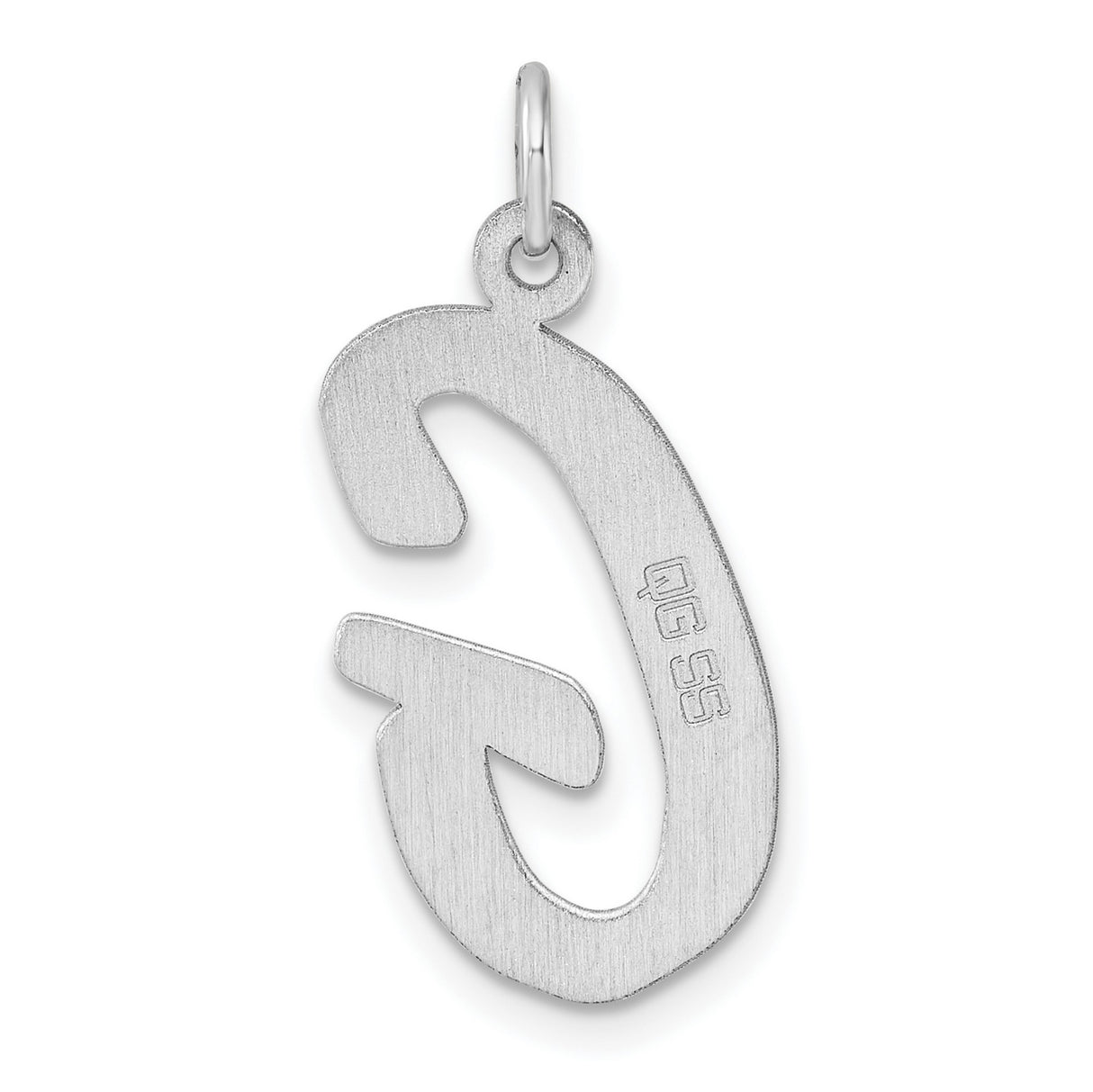 Sterling Silver Letter G Script Pendant Charm, Polished Initial Jewelry for Women or Unisex Wear