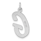 Sterling Silver Letter G Script Pendant Charm, Polished Initial Jewelry for Women or Unisex Wear