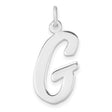Sterling Silver Letter G Script Pendant Charm, Polished Initial Jewelry for Women or Unisex Wear