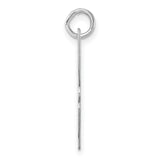 Sterling Silver Letter H Pendant Charm, Polished Script Initial Jewelry for Women