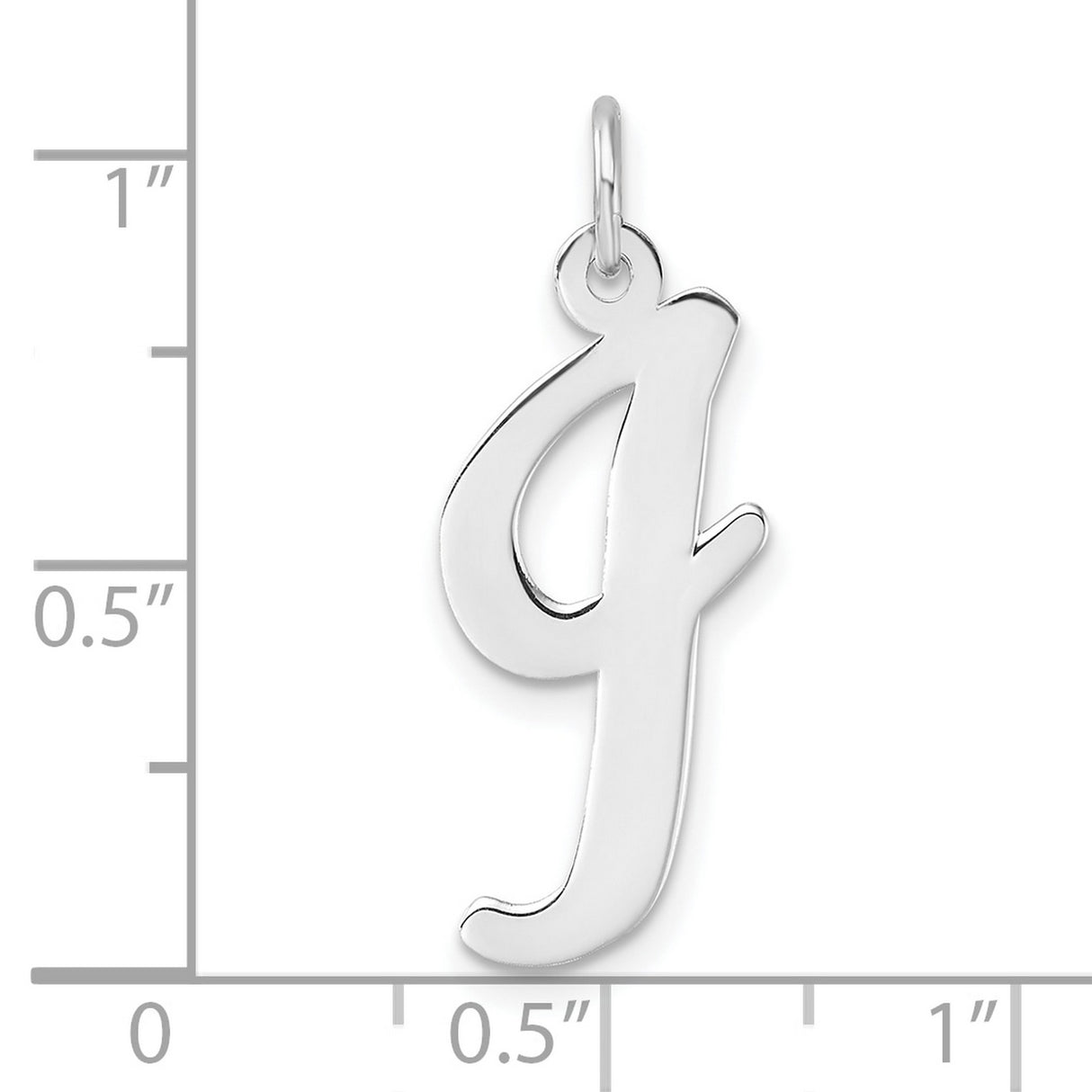 Sterling Silver Script Letter J Pendant Charm, Polished Alphabet Initial Jewelry