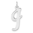 Sterling Silver Script Letter J Pendant Charm, Polished Alphabet Initial Jewelry