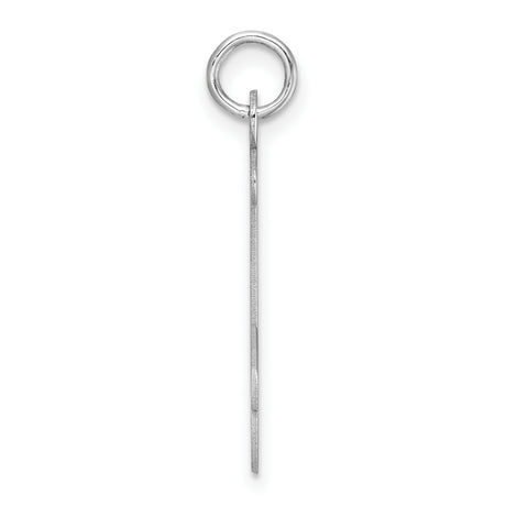 Sterling Silver Letter J Pendant Charm, Polished Script Alphabet Design for Women or Unisex Wear