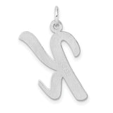 Sterling Silver Letter K Pendant, Script Initial Charm with Polished Finish