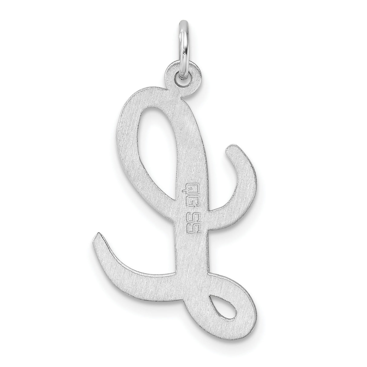 Sterling Silver Script L Initial Pendant, Cursive Letter Charm for Women