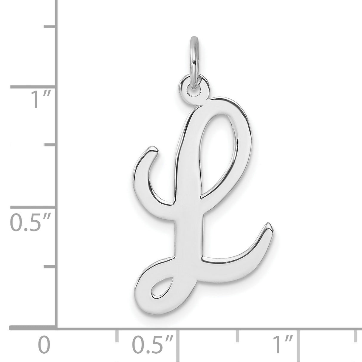 Sterling Silver Script L Initial Pendant, Cursive Letter Charm for Women