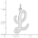 Sterling Silver Script L Initial Pendant, Cursive Letter Charm for Women