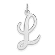Sterling Silver Script L Initial Pendant, Cursive Letter Charm for Women
