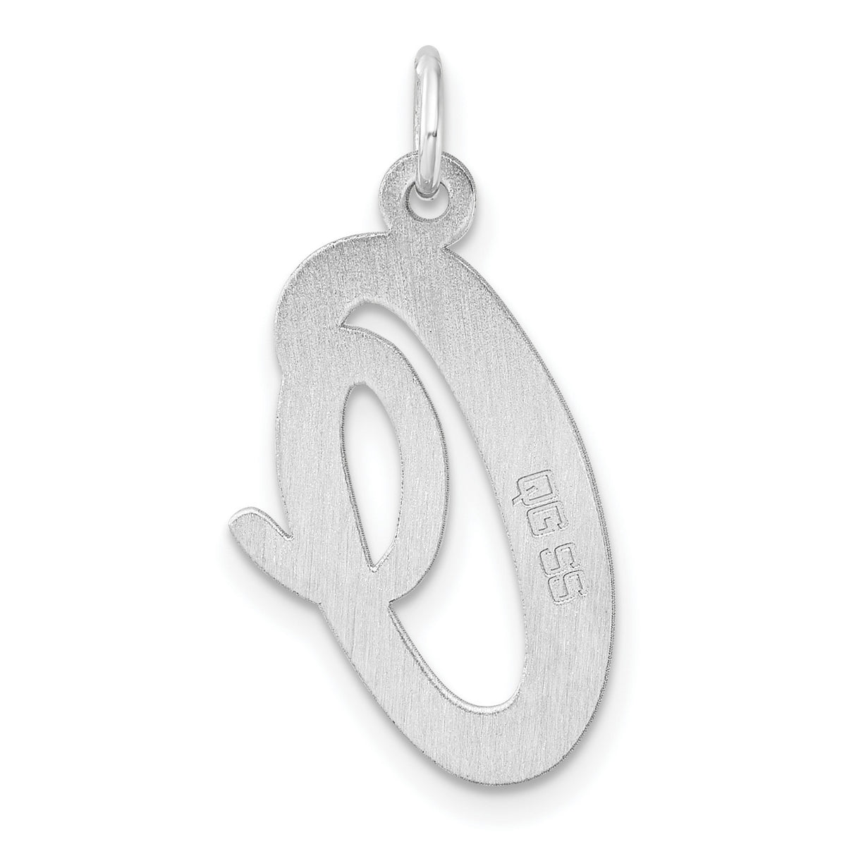 Sterling Silver Script Letter Q Pendant, Cursive Initial Charm for Women or Unisex Wear