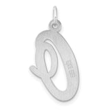 Sterling Silver Script Letter Q Pendant, Cursive Initial Charm for Women or Unisex Wear