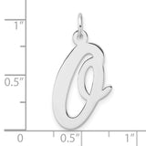 Sterling Silver Script Letter Q Pendant, Cursive Initial Charm for Women or Unisex Wear