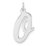Sterling Silver Script Letter Q Pendant, Cursive Initial Charm for Women or Unisex Wear