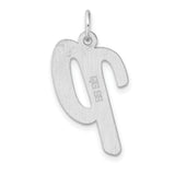 Sterling Silver Letter P Pendant, Lowercase Script Initial Charm, Minimalist Unisex Jewelry
