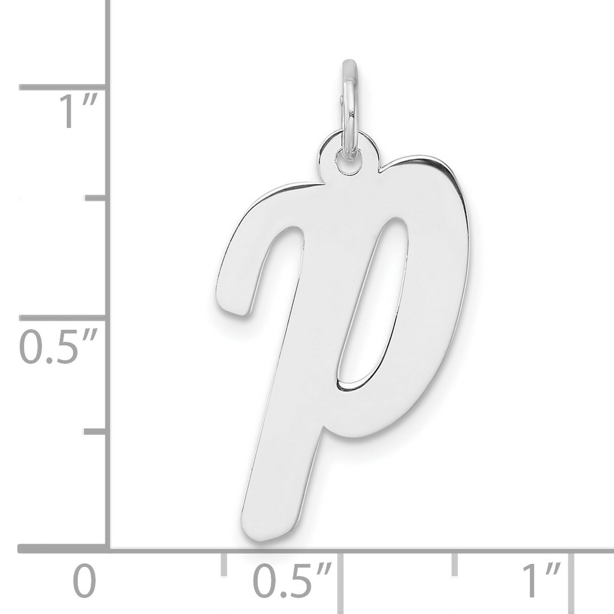Sterling Silver Letter P Pendant, Lowercase Script Initial Charm, Minimalist Unisex Jewelry