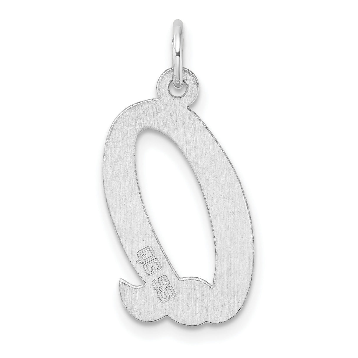 Sterling Silver Letter Q Pendant Charm, Script Initial Jewelry for Women or Unisex Wearers