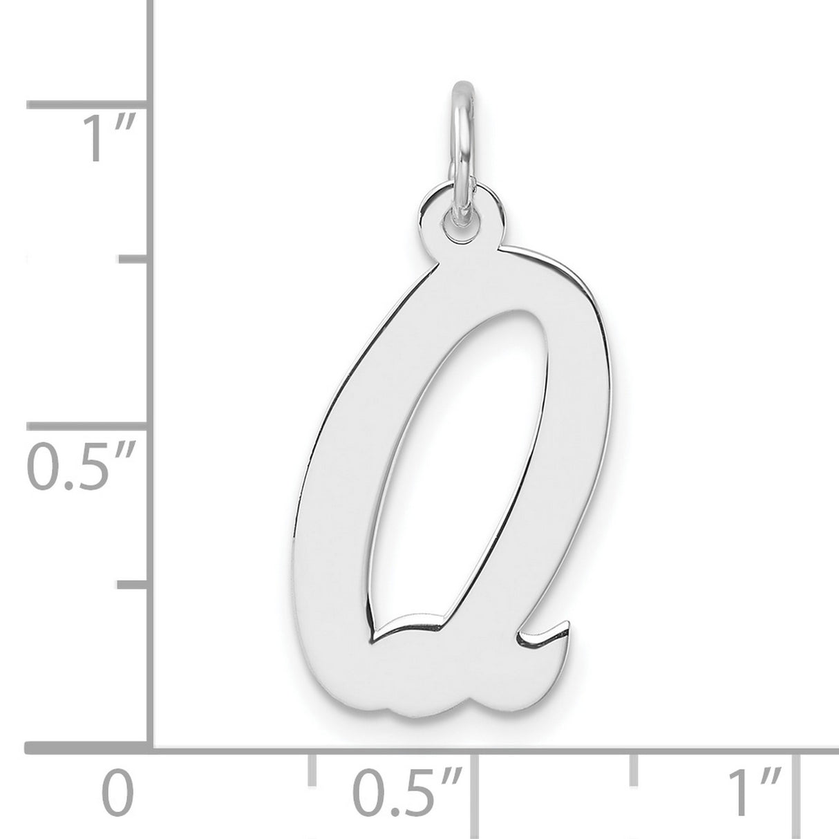 Sterling Silver Letter Q Pendant Charm, Script Initial Jewelry for Women or Unisex Wearers