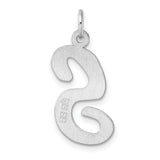 Sterling Silver Script Letter S Pendant Charm, Polished Initial Jewelry for Necklaces or Bracelets