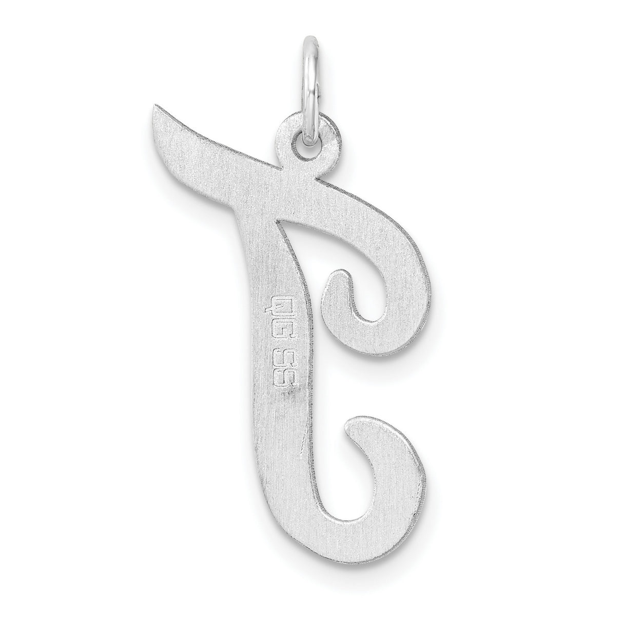Sterling Silver Initial J Pendant, Script Cursive Letter Charm for Women