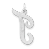 Sterling Silver Initial J Pendant, Script Cursive Letter Charm for Women