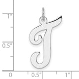 Sterling Silver Initial J Pendant, Script Cursive Letter Charm for Women