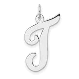 Sterling Silver Initial J Pendant, Script Cursive Letter Charm for Women