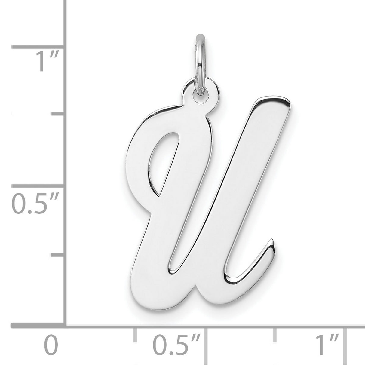 Sterling Silver Script Letter U Pendant Charm, Cursive Initial Monogram Jewelry