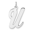 Sterling Silver Script Letter U Pendant Charm, Cursive Initial Monogram Jewelry