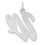 Sterling Silver Script W Pendant, Cursive Initial Letter Charm, Monogram Jewelry