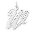 Sterling Silver Script W Pendant, Cursive Initial Letter Charm, Monogram Jewelry