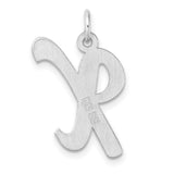 Sterling Silver Initial K Pendant, Script Letter Charm, Minimalist Monogram Jewelry for Women