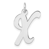 Sterling Silver Initial K Pendant, Script Letter Charm, Minimalist Monogram Jewelry for Women