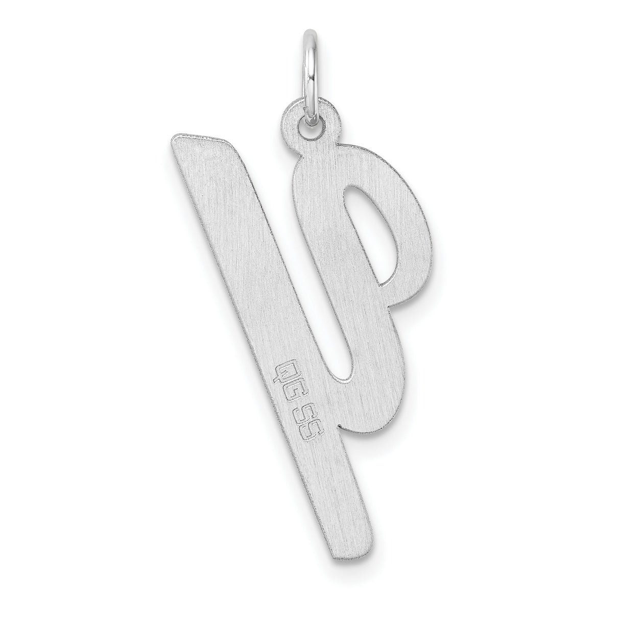Sterling Silver Script Letter Y Pendant, Polished Initial Charm for Women or Unisex Wear