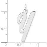 Sterling Silver Script Letter Y Pendant, Polished Initial Charm for Women or Unisex Wear