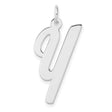 Sterling Silver Script Letter Y Pendant, Polished Initial Charm for Women or Unisex Wear
