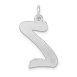 Sterling Silver Alphabet Pendant, Letter Z Charm, Minimalist Monogram Initial Jewelry