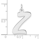 Sterling Silver Alphabet Pendant, Letter Z Charm, Minimalist Monogram Initial Jewelry