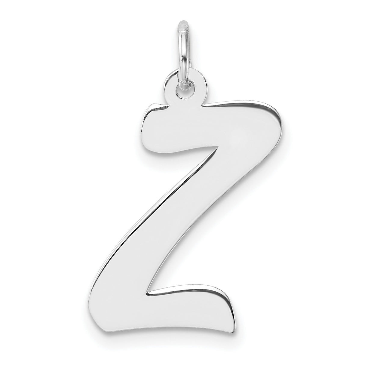 Sterling Silver Alphabet Pendant, Letter Z Charm, Minimalist Monogram Initial Jewelry