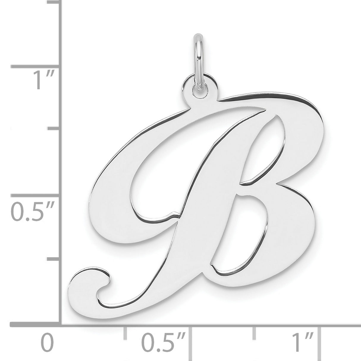Sterling Silver Script Letter B Pendant, Cursive Initial Charm for Women