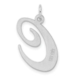 Sterling Silver Initial C Pendant, Polished Script Letter Charm for Necklace or Bracelet
