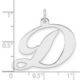 Sterling Silver Initial D Pendant, Script Letter Charm, Personalized Monogram Jewelry