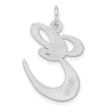 Sterling Silver Pendant, Cursive Script Letter E Charm, Monogram Jewelry for Women