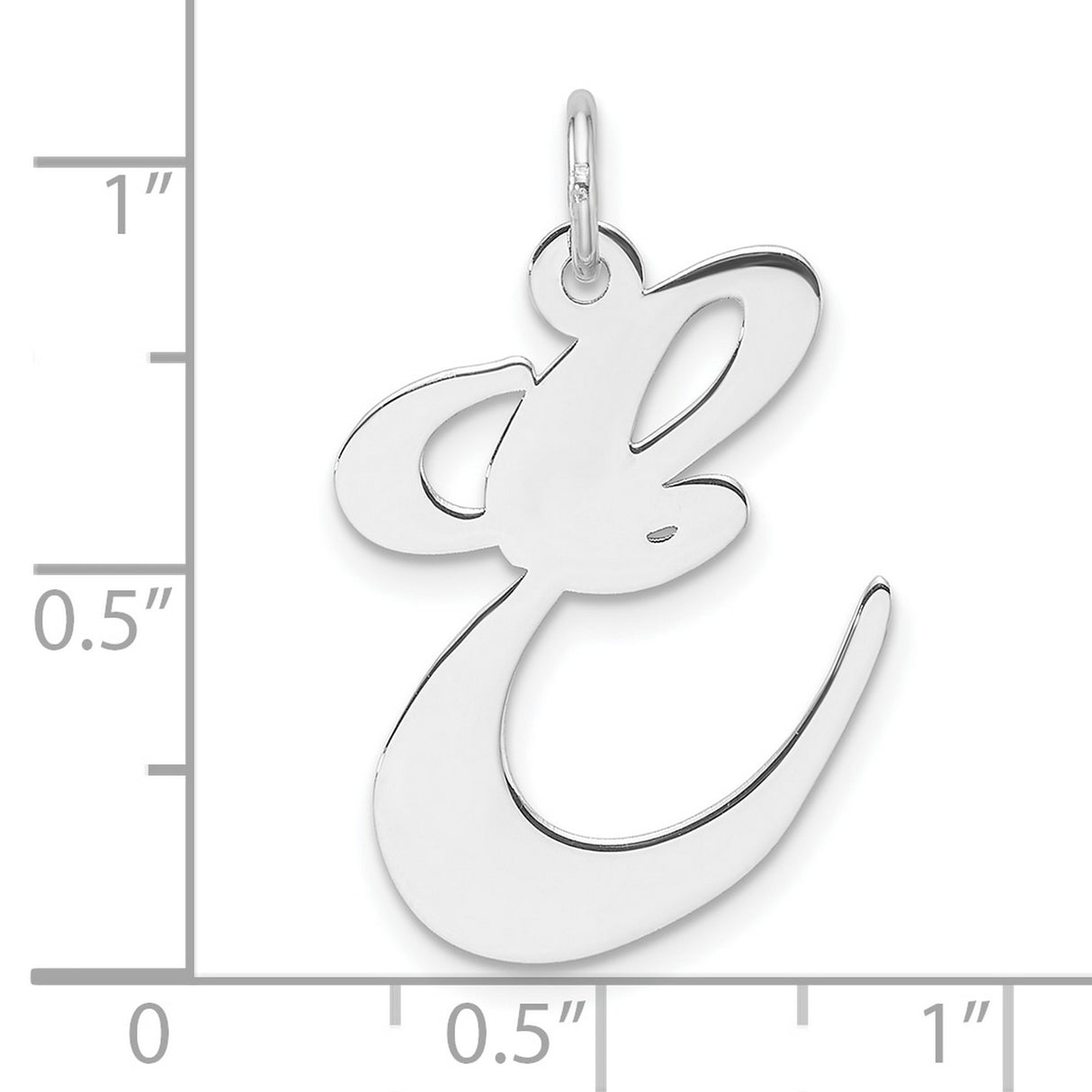 Sterling Silver Pendant, Cursive Script Letter E Charm, Monogram Jewelry for Women