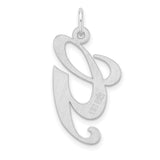Sterling Silver Script Initial Pendant, Letter G Charm in Cursive Font for Women or Unisex Wear