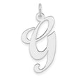 Sterling Silver Script Initial Pendant, Letter G Charm in Cursive Font for Women or Unisex Wear